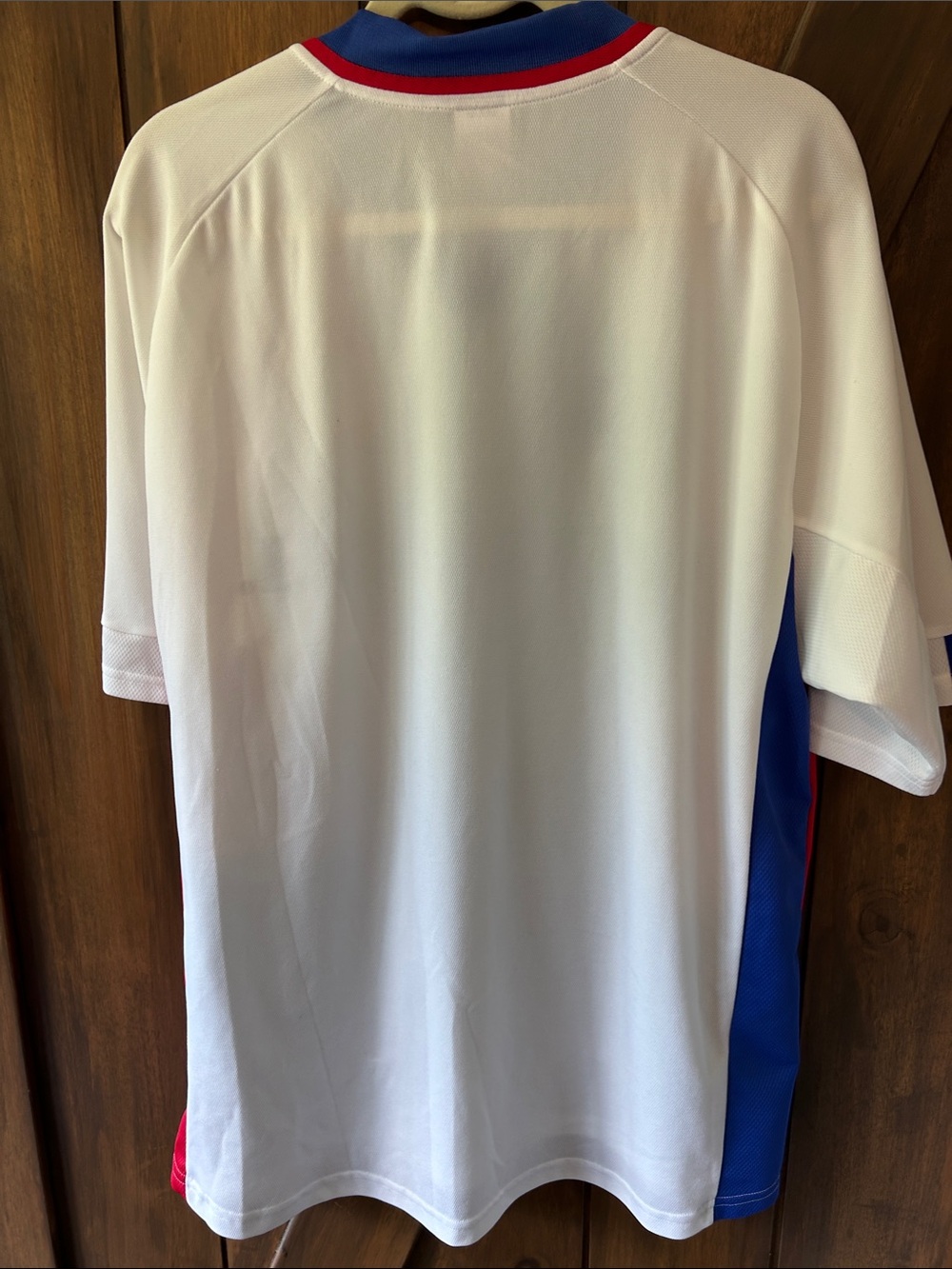 adidas White Soccer Jersey with Red and Blue Trim - Picture 2 of 7